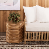 Palma Rattan Side Table displayed next to our Lene Rattan Sofa